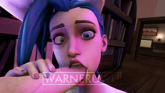 UWU – little tiny jinx girl can’t deepthroat elsa’s big cock without gagging in library